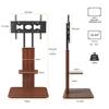 UNHO Floor TV Stand Wood, Universal TV Mount for 32-65 Inch LCD LED TVs Height Adjustable and Cable Management Max VESA 600x400