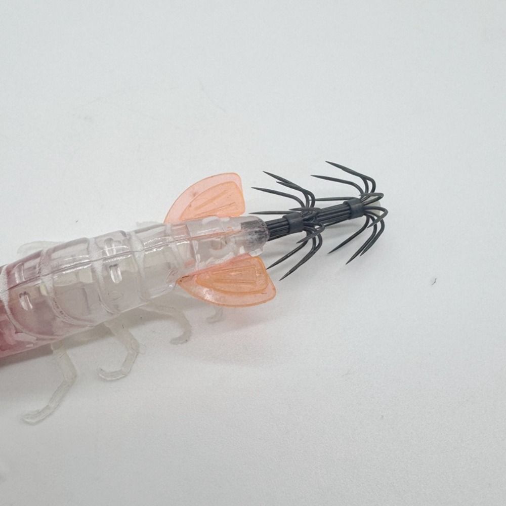 Shrimp 6.6g 80mm Squid Jig Horizontal Webfoot Slow Sinking Lure Luminous Wood Shrimp Octopus Bait Cuttlefish Fishing