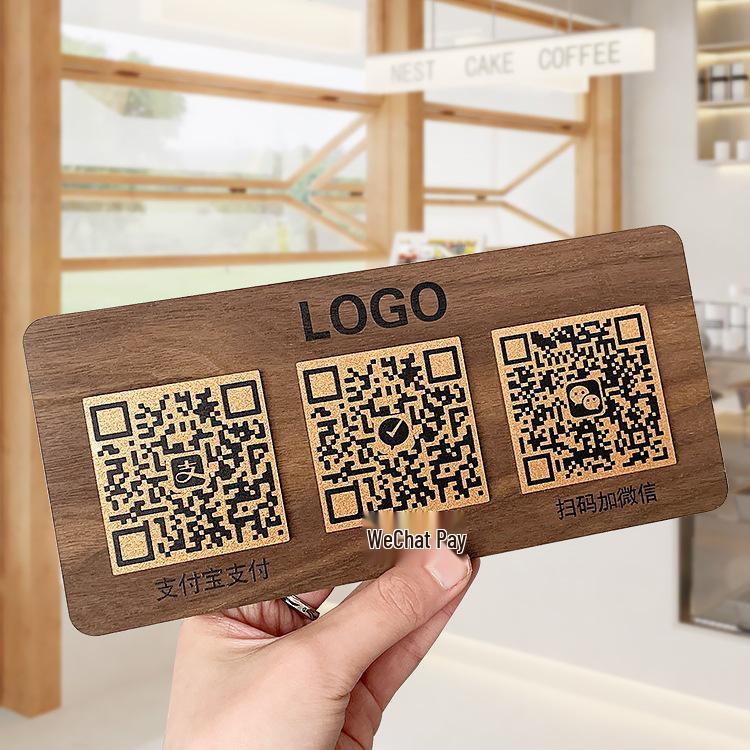 Soporte de Exhibición de Código QR Acrílico Personalizado para Pagos Alipay y WeChat