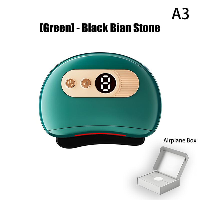 Electric GuaSha Face Body Massager Hot Black Stone Needle Heating Vibration Scraping Fat Burner Wrinkle And Puffiness Reduction