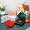 Stone Pattern Small Square Bag Women Hand Bag Simple Handbag Crocodile Pattern Kelly Bag