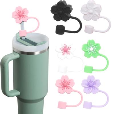 4/7 ks Silikónové krytky na slamky v tvare kvetu Protiprachový uzáver pre 20-40 oz Tumbler Potravinársky opakovane použiteľný vršok na slamku Bezprašný doplnok na slamku
