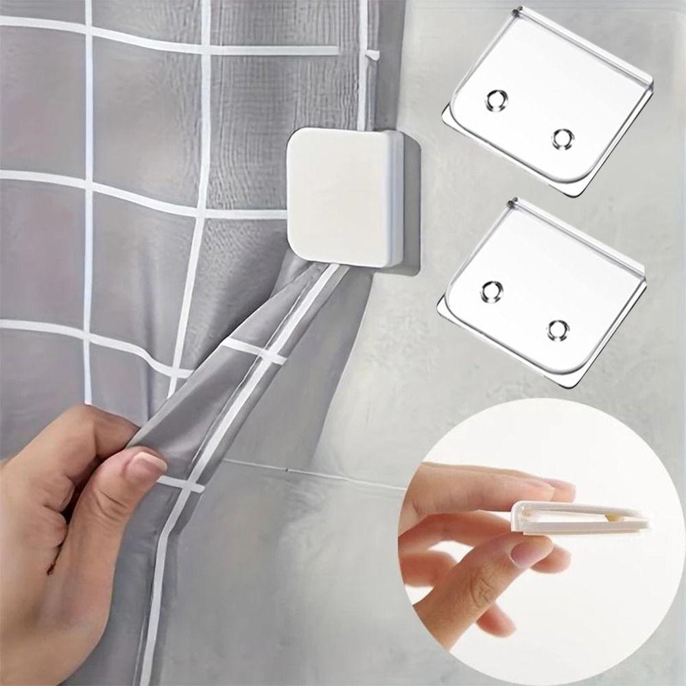 2/4/6/8Pcs Windproof Shower Curtain Clips Non-Punching Curtain Fixed Fastener Window Curtain