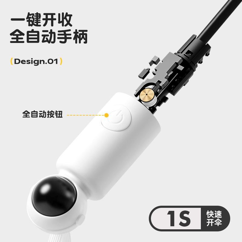 New 8-bone three-fold vinyl safety corner children's umbrella joint automatic umbrella astronaut handle