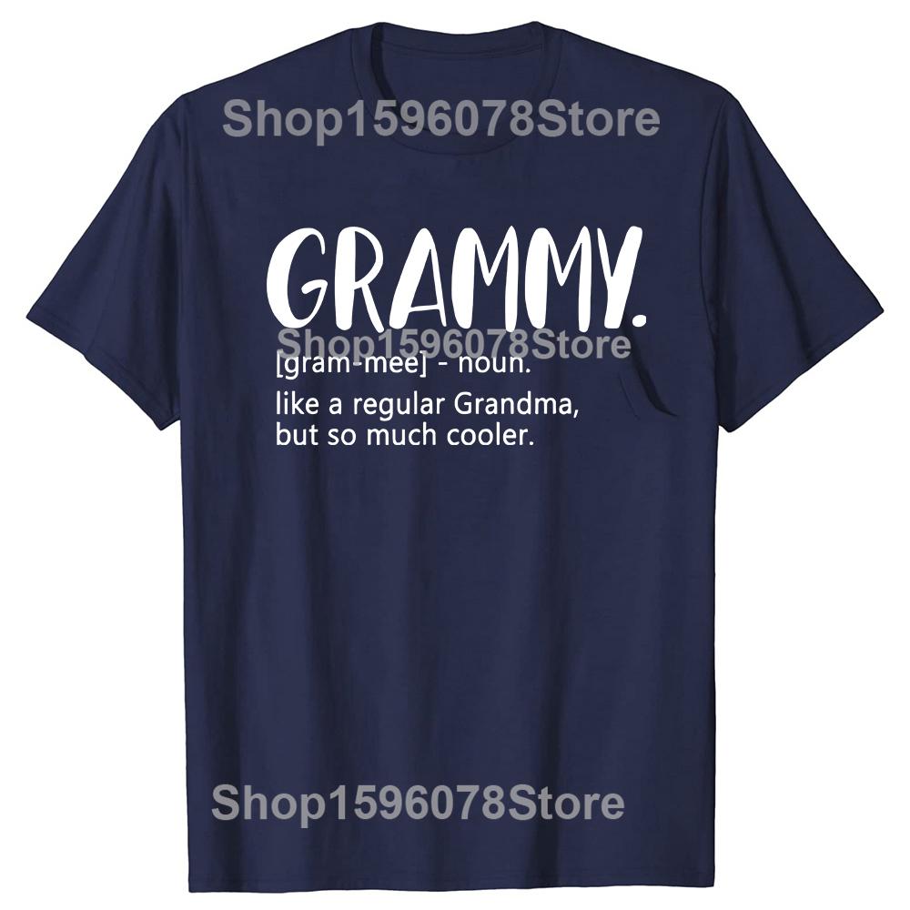 Grammy Jak Zwykła Babcia Ale Dużo Fajniejsza Koszulki Męskie Damskie Moda Codzienna Koszulka 100% Bawełna Luźna Oversize Koszulka
