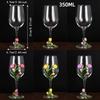 Transparent Clear Stemmed Cup 350ML Glass Goblet Decorative Tulip Flower Wine Glass  Table Decor