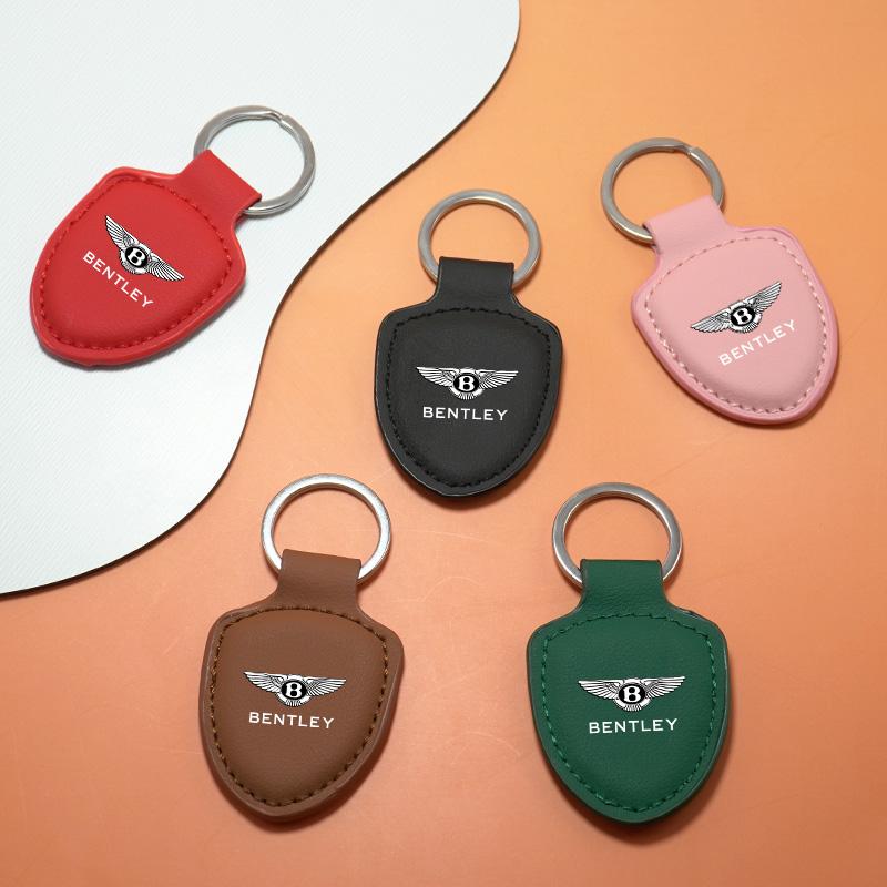 Högkvalitativ Läder Bilemblem Nyckelring Nyckelring Nyckelring Ring Hänge För Bentley Flying Spur Continental GT Bentayga Mulsanne