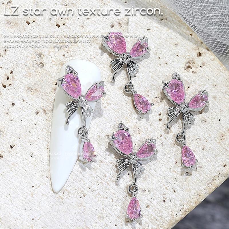 Nail Charms Exquisite 3D Accessories with Zircon DIY Nails Art Manicures for Salon or Home Use