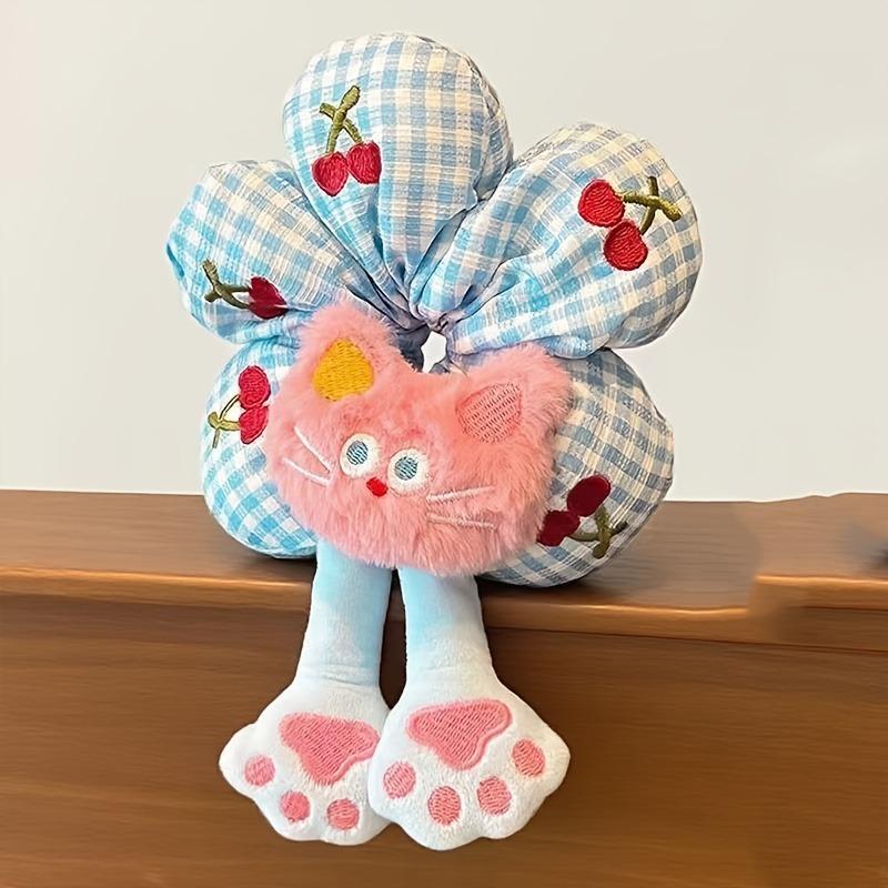 

1pc Children Fun 3d Doll Hair Circle Duckling Cat Shaped Large Intestine Circle Girl s Heart Full Hair Tie Headrope Accessories