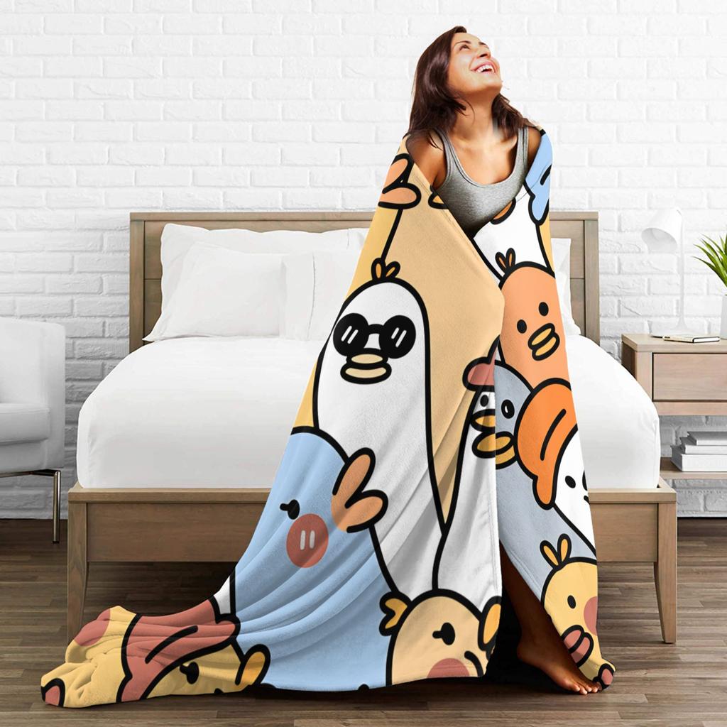 Cute Cartoon Duck  Blanket Quality Soft  Throw Blanket Winter Kids Couch Chair Sofa Bed Fashion Bedspread