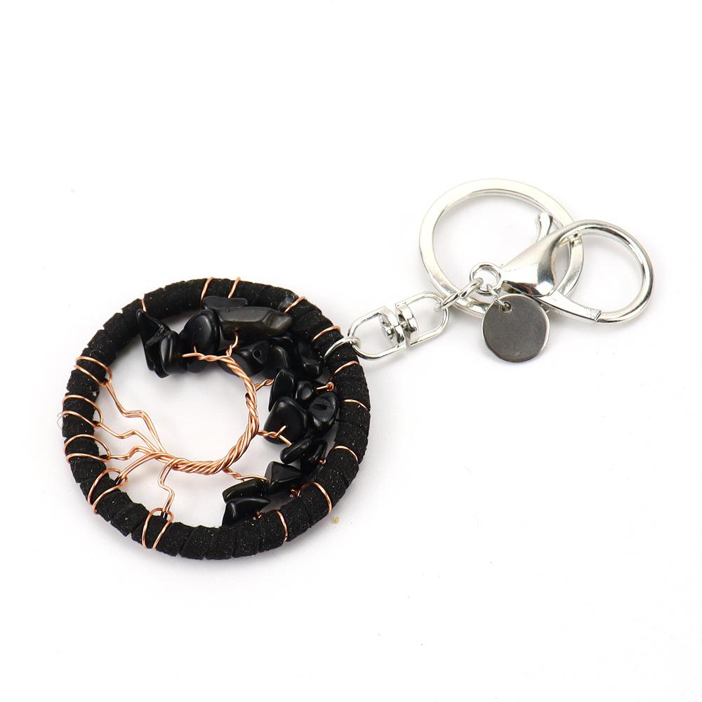 Creative Handmade Tree Of Life Pendant Key Pendant Leather Rope Keychain Jewelry Bag Pendant K12