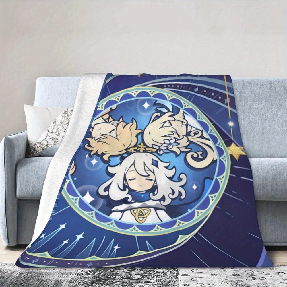 Starry Night Celestial Blanket - Soft Cozy Throw with Magical Anime Design, Perfect for Home Decor, Unique Gift for Fantasy Fans