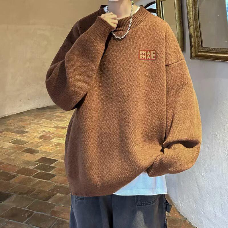 Men s American Style Autumn Winter Warm Loose Knit Sweater Trendy Pullover Top XL