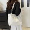 Elegant Versatile Canvas Tote Bag In Black And White For Trendy Spring Fashion