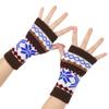 Women Jacquard Gloves Christmas Theme Fingerless Gloves Winter Autumn Handwear