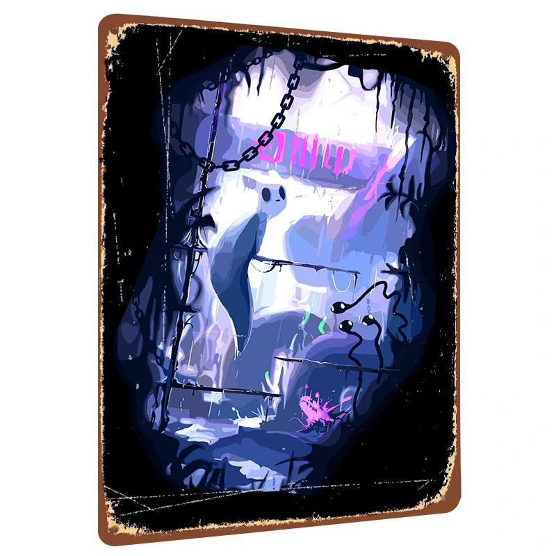 

Custom Iron Painting Cave Ghost Art Style Decorative Wall Hanging for Living Room Bedroom Study 20x30cm（7.8x11.8inch）