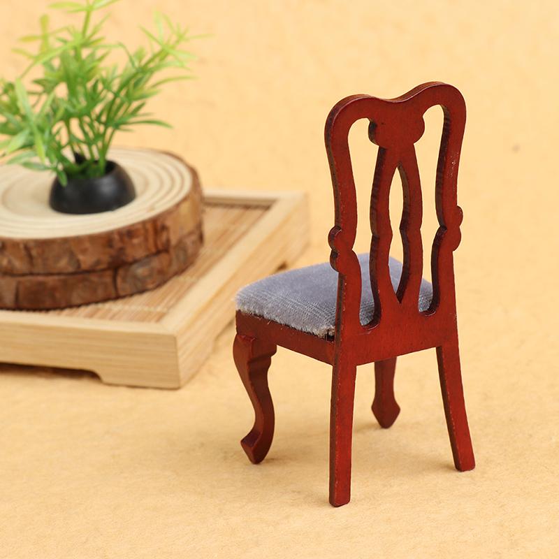 1/12 Dollhouse Miniature Dining Furniture Wooden Chair High Chair Exquisite Collection For Doll House Decoration