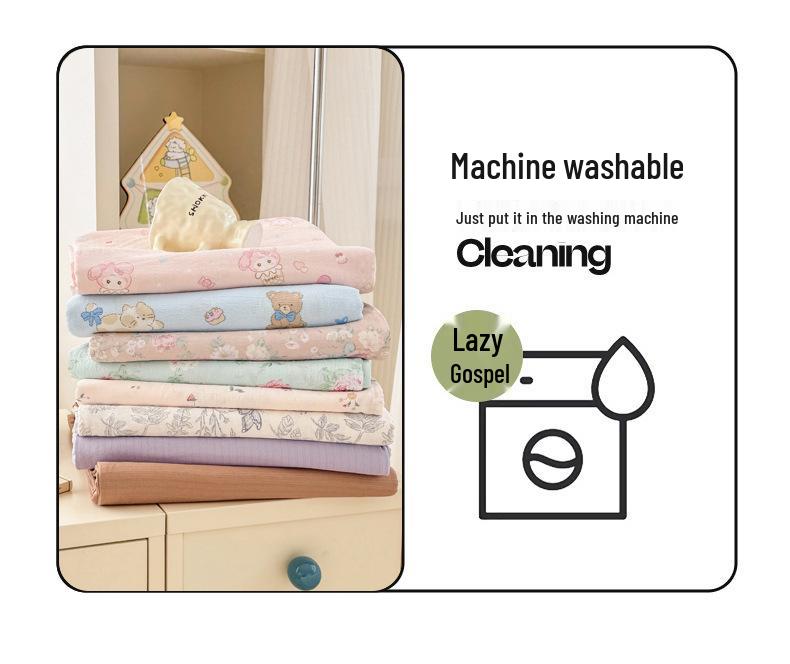 Class A Double Layer Gauze Bedding: Single Cotton Bed Sheet & Duvet Cover Set for Dorm Rooms
