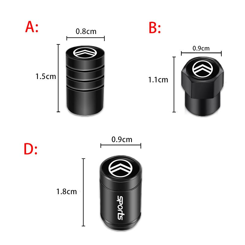 4Pcs Metal Tire Valve Caps Car Tyre Air Stems Cover For Citroen C8 DS3 C6 C3 Vts C4 Saxo C4L C5 C2 Xsara C3-XR Picasso Berlingo