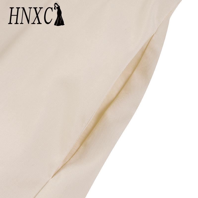HNXC Women Casual Loose Long Dress Turn-down Collar Long Sleeve