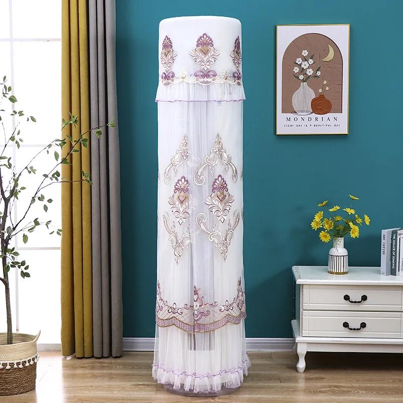 Polyester Romantische Bestickte Klimaanlagenabdeckung Zarte Klimaanlagen-Staubschutzhülle Rundlichkeit Sonnenschutz