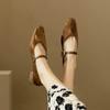 Fashion 2025 New Casual and Comfortable Spring Autumn Women Pumps Leather Shoes for Women Chunky Low Heel Shoes Concise Mary Jane Shoes