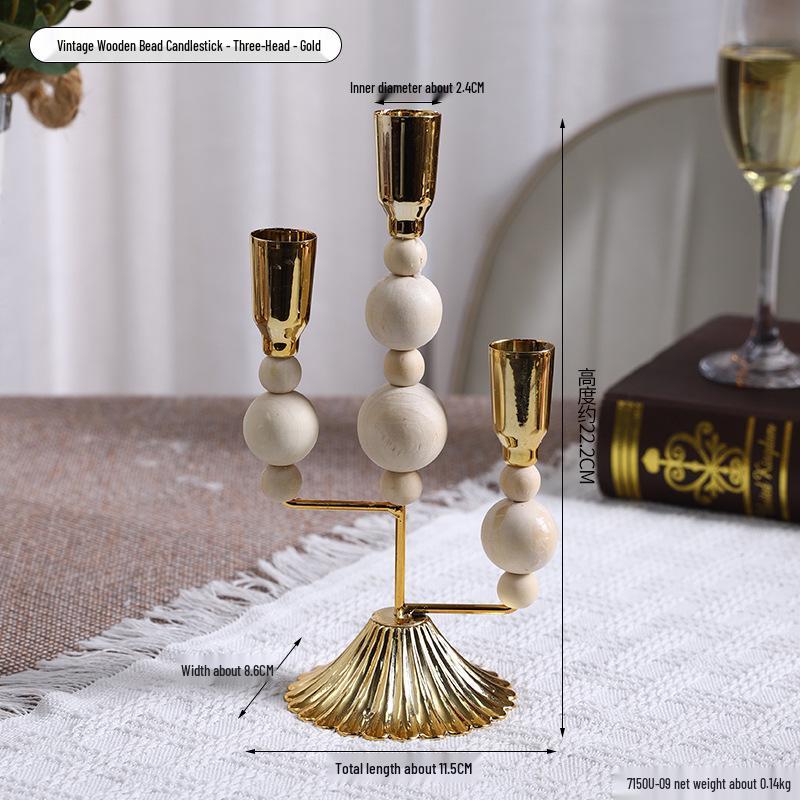 Vintage French Candelabra Ornament – Romantic European Candle Holder for Table Decor and Photo Props