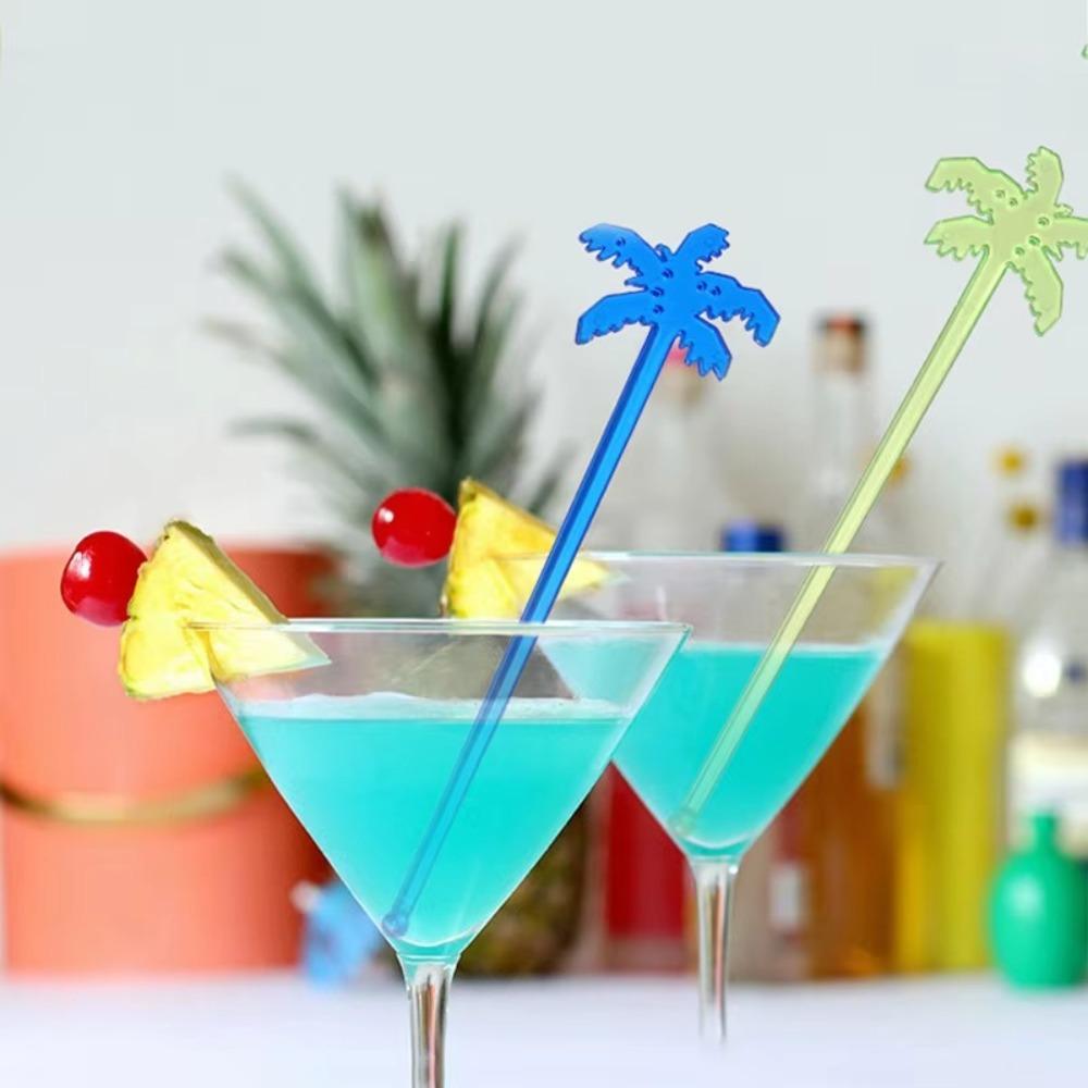 50pcs Tropical Coffee Beverage Stirrer Summer Juice Drink Stirrers  For Hawaiian Beach Party Wedding