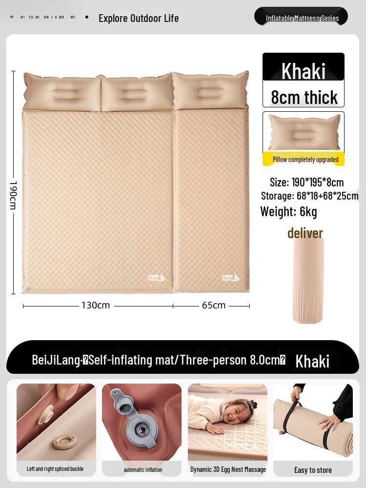 Portable Inflatable Camping Mattress for Single or Double Use