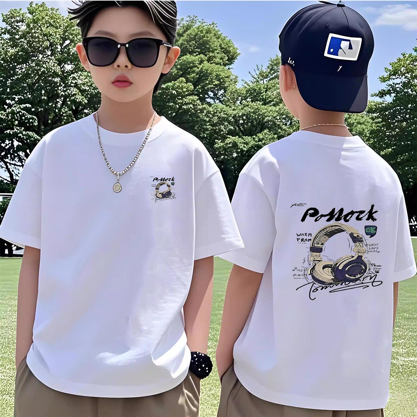 Boys Pure Cotton White Polo T-Shirt - Short Sleeve Casual Summer Wear for Older Kids 160cm