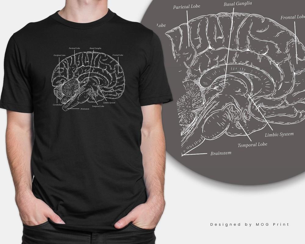 

Brain Anatomy T-Shirt - Science Medical Student Tee Teacher Professor Gift Shirt 4XL