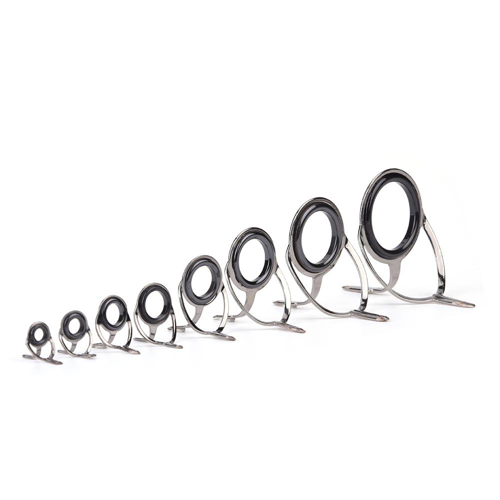 75 Stück Edelstahl Keramik Angelrutenführungs-Set Doppelfüße Ösenringe Für Meeresrute