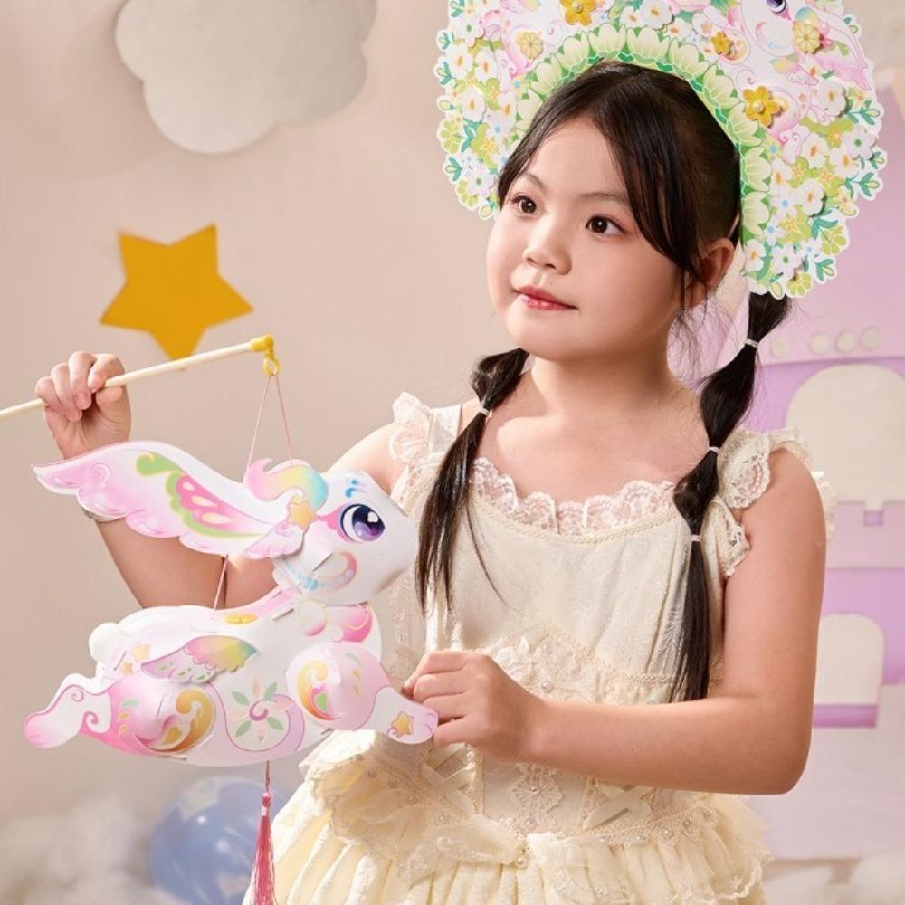Handmade Rabbit Lantern Flying Rabbit Traditional Craft Lantern  Mid-Autumn Festival