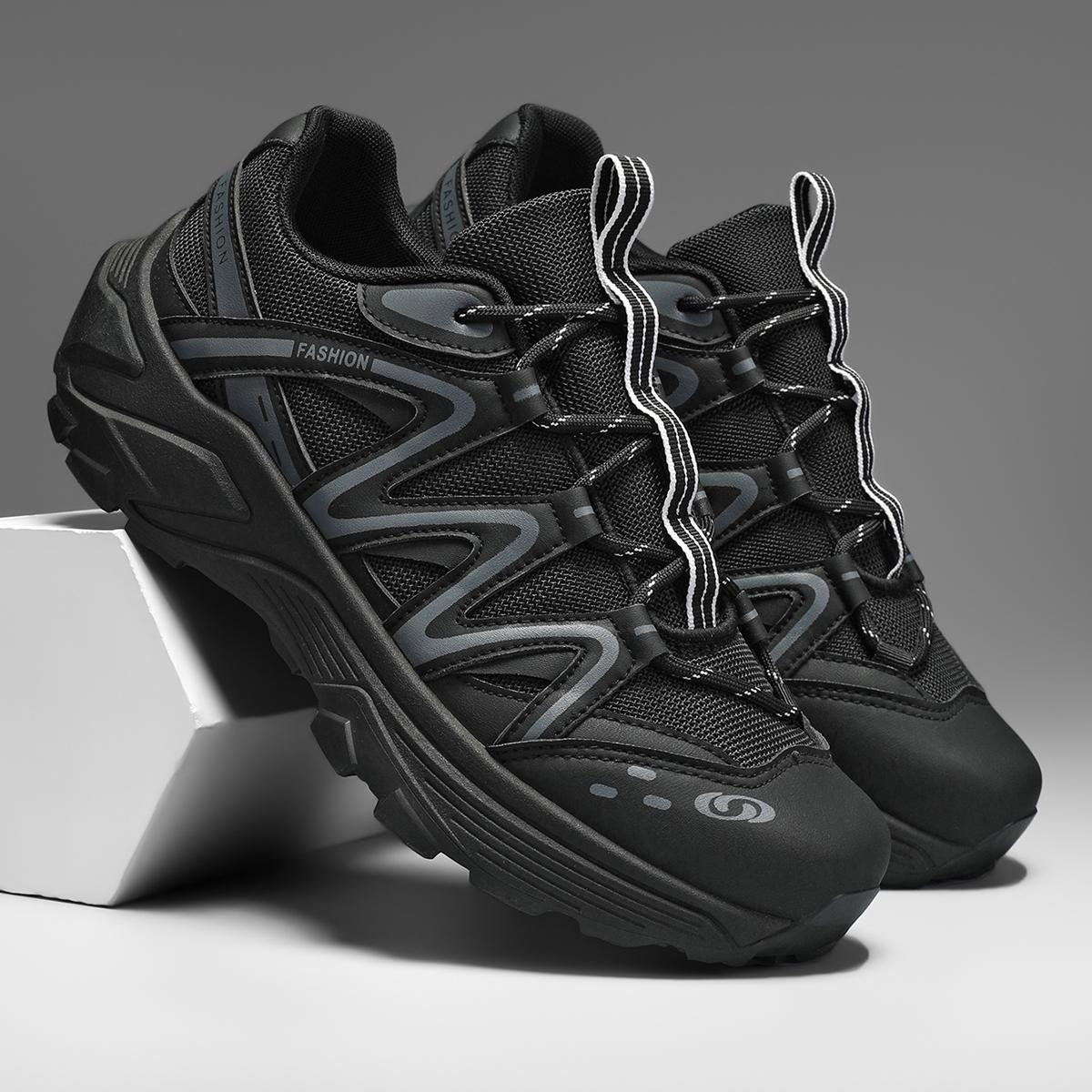 

2025 Кроссовки для походов Мужская весенняя спортивная обувь для походов на открытом воздухе Обувь для охоты Трендовая обувь Кроссовки для походов по пересеченной местности Ботильоны 39 чёрный