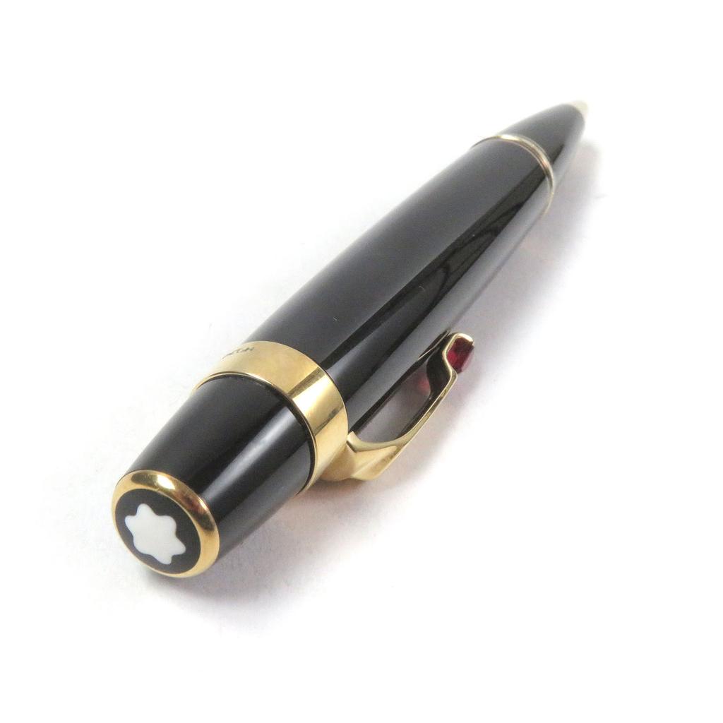 Very Good MONTBLANC Ballpoint pen BOHEME Black Gold Rouge Colored Gemstones mens Used