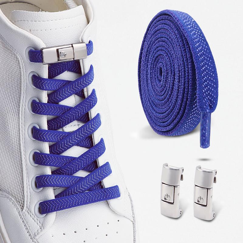 Ein-Knopf-Schnürsenkel ohne Binden, Schnellverschluss Faulenzer-Schnürsenkel, Strapazierfähige elastische Ersatzschnüre für Sneaker & Freizeitschuhe 1 Paar/2 Paare