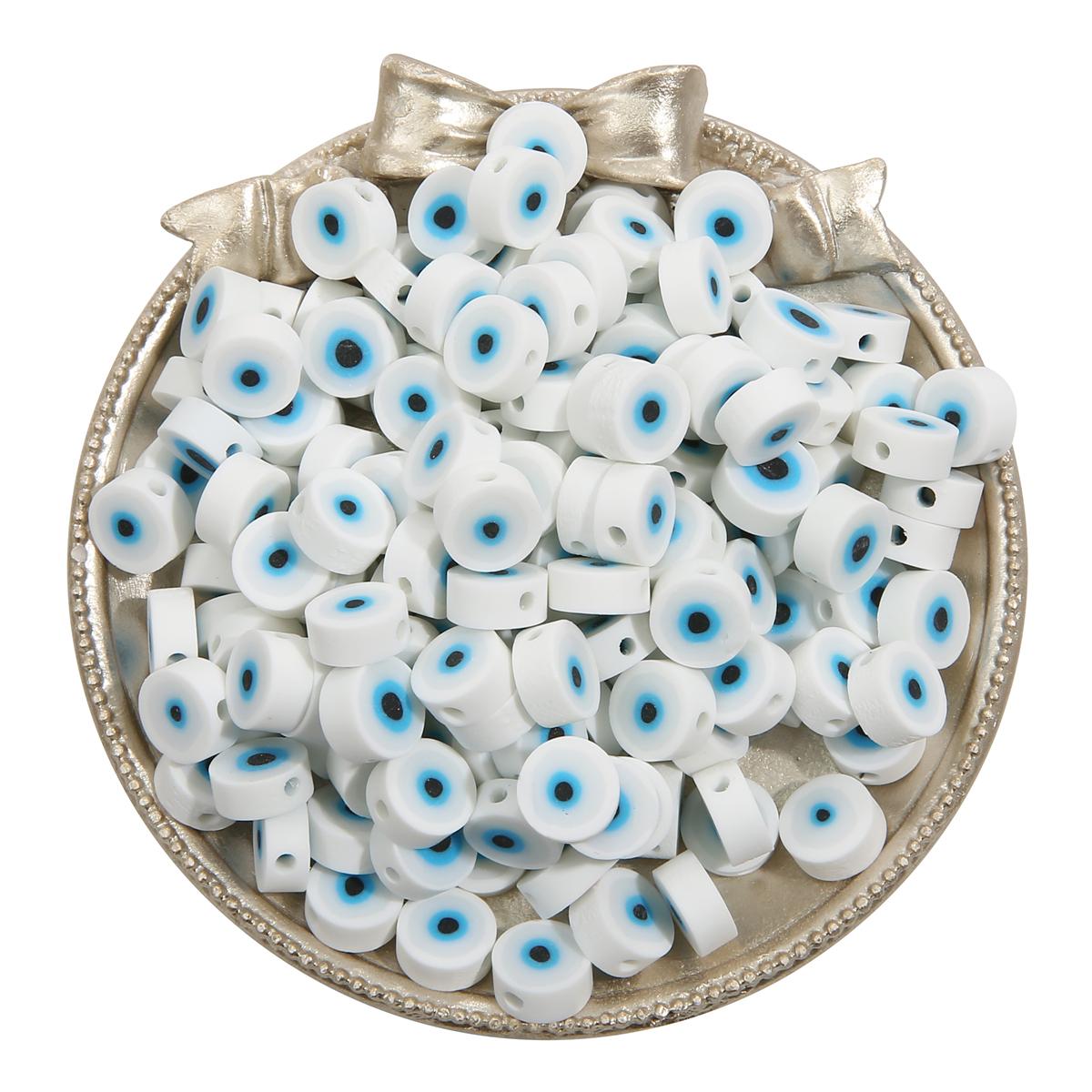 

30 шт. М’яких гончарних намистин. Полімерні намистини для очей. Для виготовлення ювелірних виробів. білий
