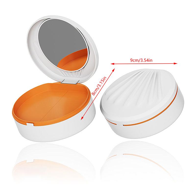 Boîte de Rangement Orthodontique pour Aligneurs avec Miroir Faux Dents Boîte pour Prothèses Dentaires Rétenteur Dentaire Protège-Dents Organisateur d'Appareils Dentaires Soin Buccal