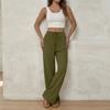 Women's Loose-fitting, -color, Straight-leg Casual Pants With Drawstring And Pockets.