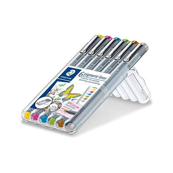 STAEDTLER water-based pen pigment liner 6 color set 0.3mm 30803S2SB6