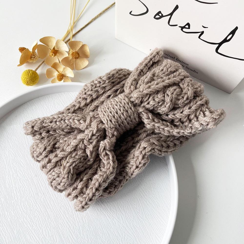 Bow Knot Bow Headband Ear Warm Wool Knitting Headdres  Winter Hair Accessories