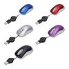 1200 DPI Wired Mouse Retractable Cable Optical Mouse Small USB Mouse  Office Travel