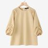ZANZEA Women Casual Round Neck Solid Color 3/4 Sleeve Loose Blouse