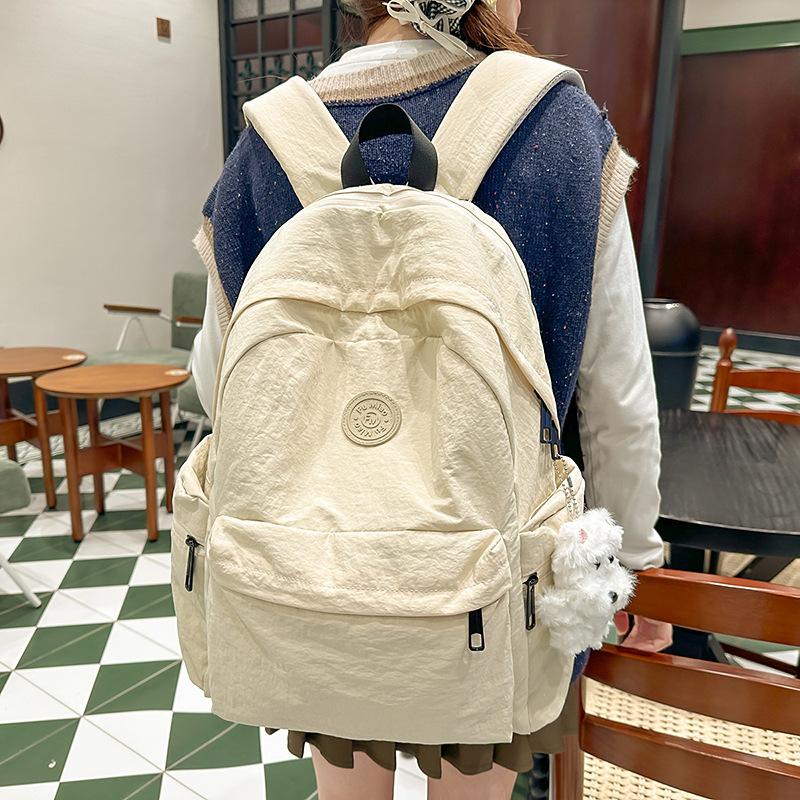 Lazy Schoolbag Female Simple Junior High School Student Backpack Casual Large Capacity Backpack