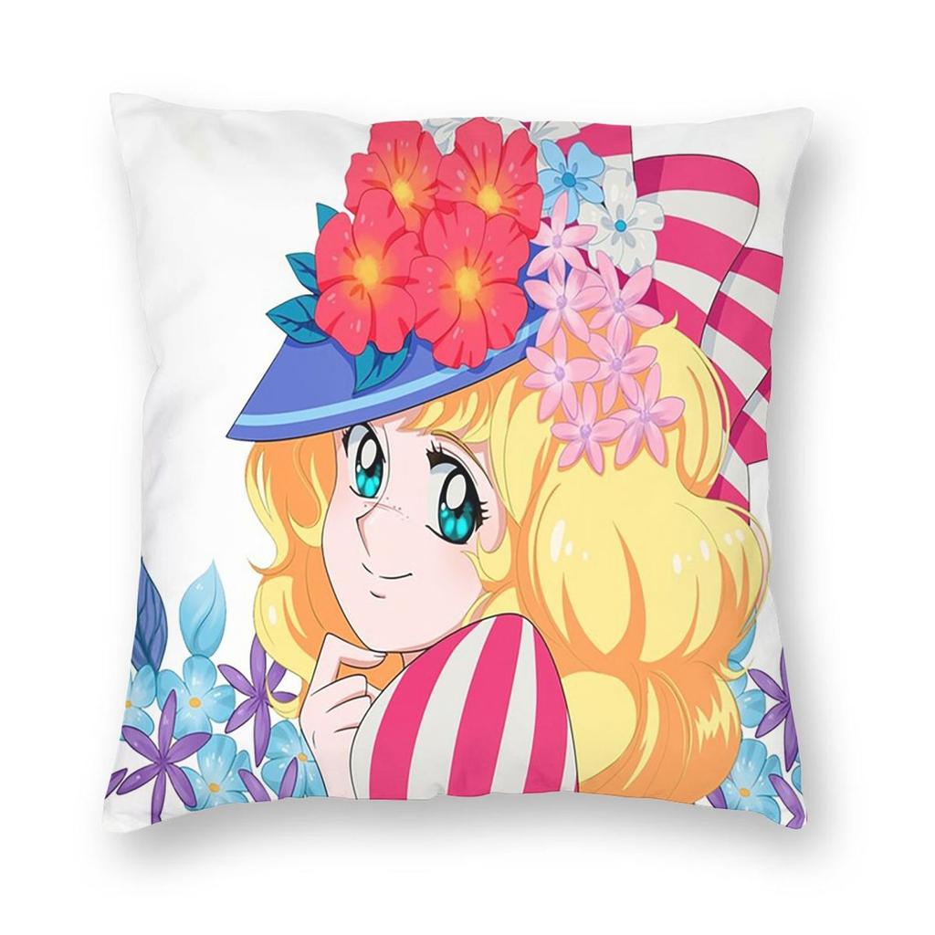 Manga Candy Cartoon Anime Square Pillowcase Pillow Cover Cushion Decor Comfort Throw Pillow for Home Car