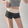 American Style Spicy Girl Skin Feeling Low Waist Drawstring Sports Shorts for Women Summer Sexy Elastic Slim Fit Hip Lifting Wide Leg Hot Pants
