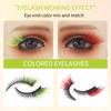 10 Pairs False Eyelashes, Colored Cat Eye Lashes with Black Band, Dramatic Volume Lashes for Party