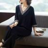 Women's Summer Set of Medium-sleeved T-shirt Loose Wide-legged Pants Two-piece Homewear