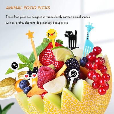 Gyvūnų vaisių šakutės maistinės klasės plastikiniai mini animaciniai filmukai vaikams pyragaičiai vaisių dantų krapštukas Bento pietūs Bento priedai vakarėlio dekoravimo dovana