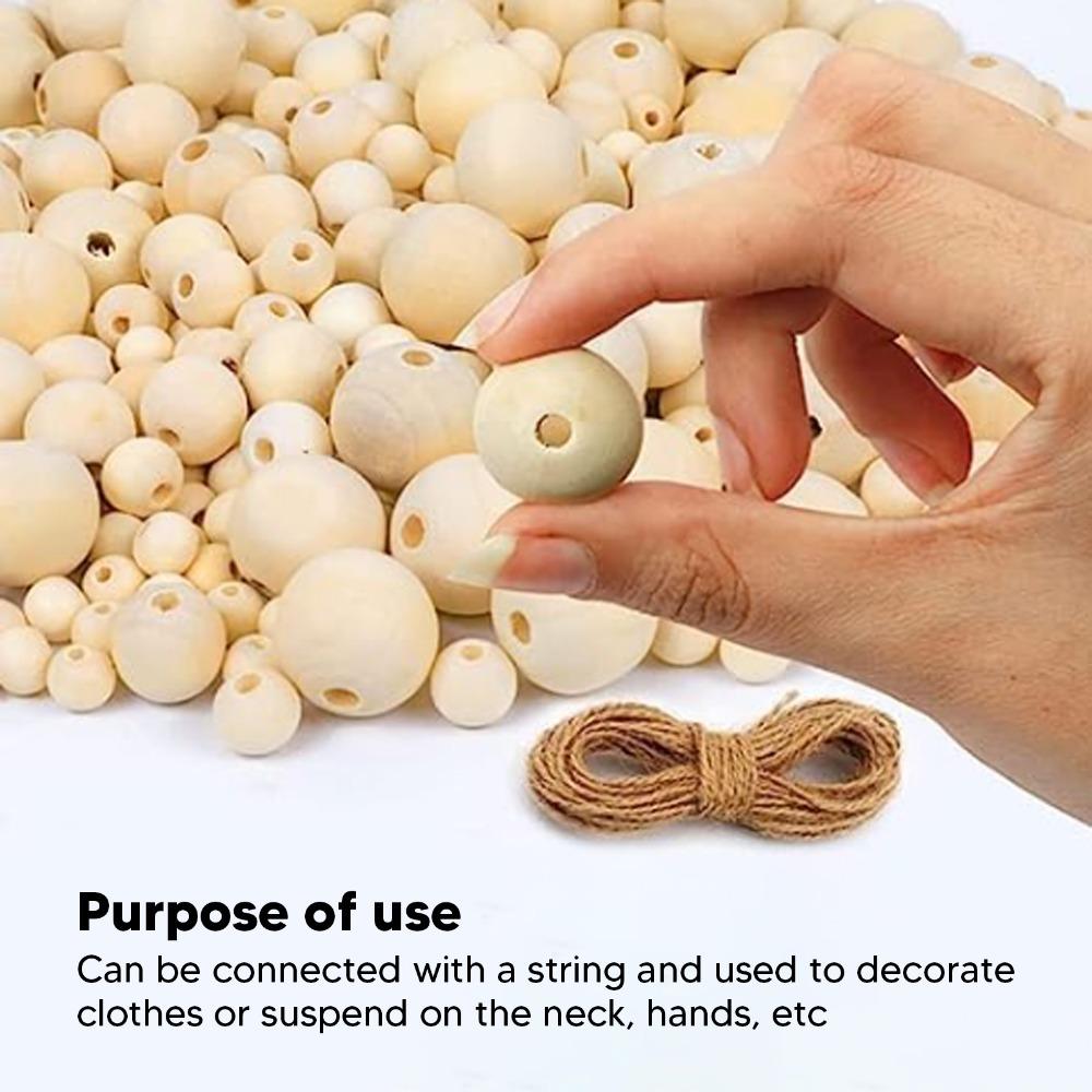 100pcs Bulk Pack Round Wood Beads Multipurpose DIY Wood Beads Wooden Spacer Beads  DIY Crafting